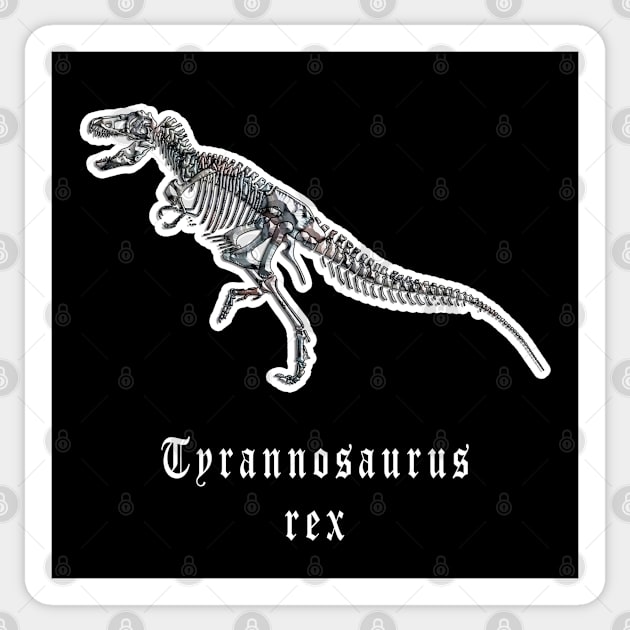 🦖 Fossil Skeleton of a Tyrannosaurus rex Dinosaur Sticker by Pixoplanet